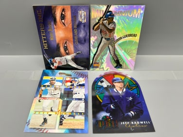 Lot of (4) Assorted 1990s Baseball Star Player Insert Cards - Varying Conditions