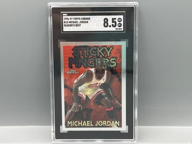 1996-97 Topps Chrome Michael Jordan Season's Best Sticky Fingers #18 SGC NM-MT+ 8.5