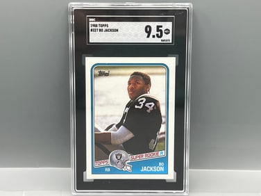 1988 Topps Bo Jackson RC #327 SGC Mint+ 9.5 - Smudges on back of slab