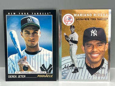 1993 Pinnacle Derek Jeter RC #457 & 2003 Topps Heritage Chrome Mariano Rivera #/1954