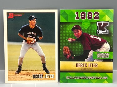 1993 Bowman Derek Jeter RC #511 & Modern Derek Jeter Custom Card