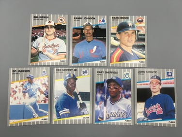 Lot of (7) 1989 Fleer Baseball Star Player & Rookie Cards