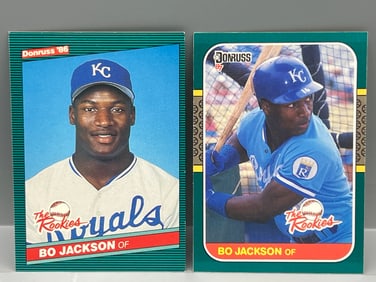 1986 Donruss The Rookies Bo Jackson #38 & 1987 Donruss The Rookies Bo Jackson #14