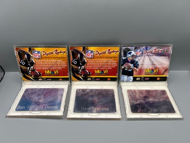 Lot of (3) 1996-97 MotionVision Dan Marino Lenticular Cards W/ Cases including tougher LDR Insert
