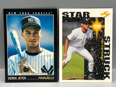 1993 Pinnacle Derek Jeter RC #457 & 1996 Score Star Struck Derek Jeter #384