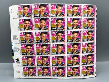 1992 USPS Elvis Presley Mailing Stamp Sheet W/ Original Sleeve - (30) 29 Cent Stamps