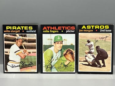 1971 Topps Willie Stargell #230, Rollie Fingers #384, & Joe Morgan #264