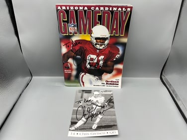 2001 Arizona Cardinals Gameday Football Program Signed By Chris Greisen & Chris Greisen Autographed