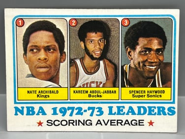 1973-74 Topps NBA Scoring Avg. Leaders Archibald/Abdul Jabbar/Haywood #154