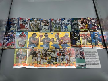 1990s Football 25 Card Assortment Repack W/ Lots of Stars & Inserts - Includes Original Repack Slip