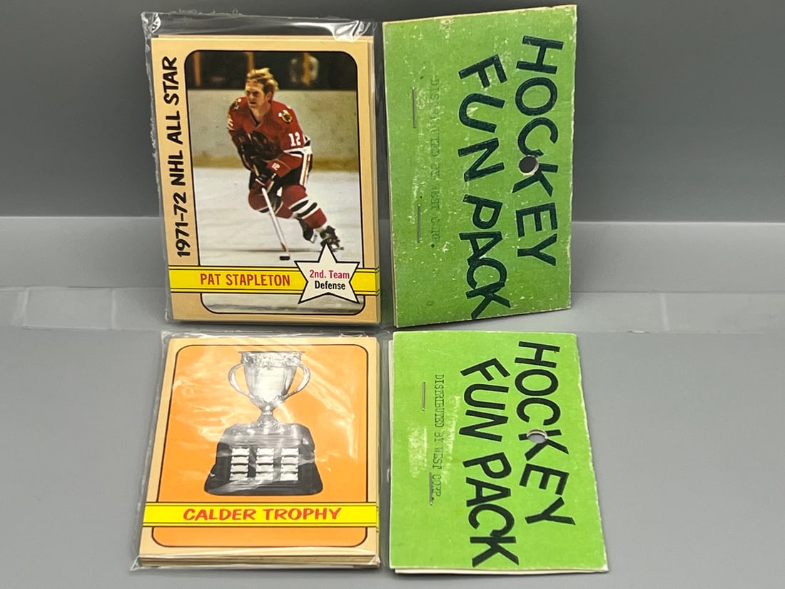 Lot of (2) West Corp. Cello Fun Pack Repack 1972-73 Topps Hockey Sealed Packs (1 of 2)