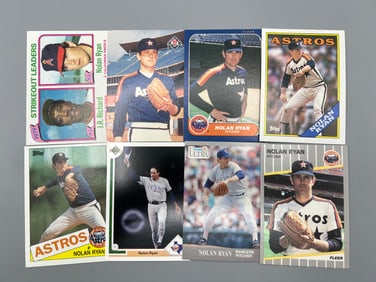 Lot of (8) Assorted Nolan Ryan Baseball Cards - Varying Conditions