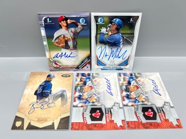 Lot of (5) Assorted Baseball Autograph Cards - Varying Conditions