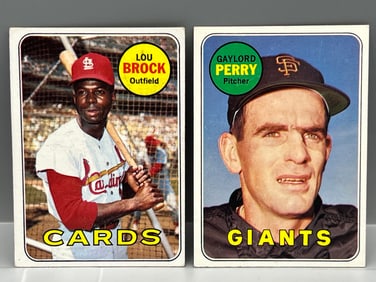 1969 Topps Lou Brock #85 & Gaylord Perry #485