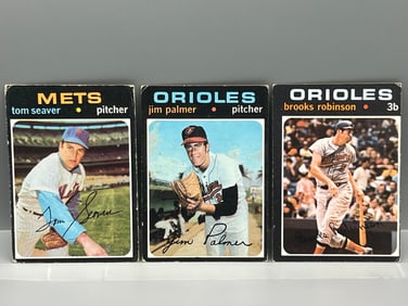 1971 Topps Tom Seaver #160, Jim Palmer #570, & Brooks Robinson #300