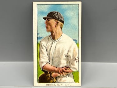 1909-11 T206 Fred Merkle - Throwing - Sweet Caporal - Measures Short