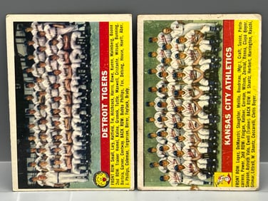 1956 Topps Detroit Tigers #213 & Kansas City Athletics #236