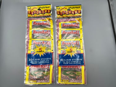 Lot of (2) 1991 Panini Baseball Stickers Unopened Hanger Packs