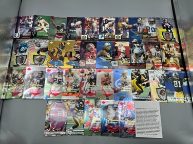 1990s Football 35 Card Assortment Repack W/ Lots of Stars & Inserts - Includes Original Repack Slip