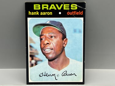 1971 Topps #400 Hank Aaron (HOF) - Braves - Crease in upper right