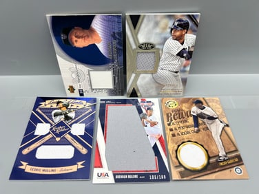 Lot of (5) Assorted Baseball Jersey Relic Cards