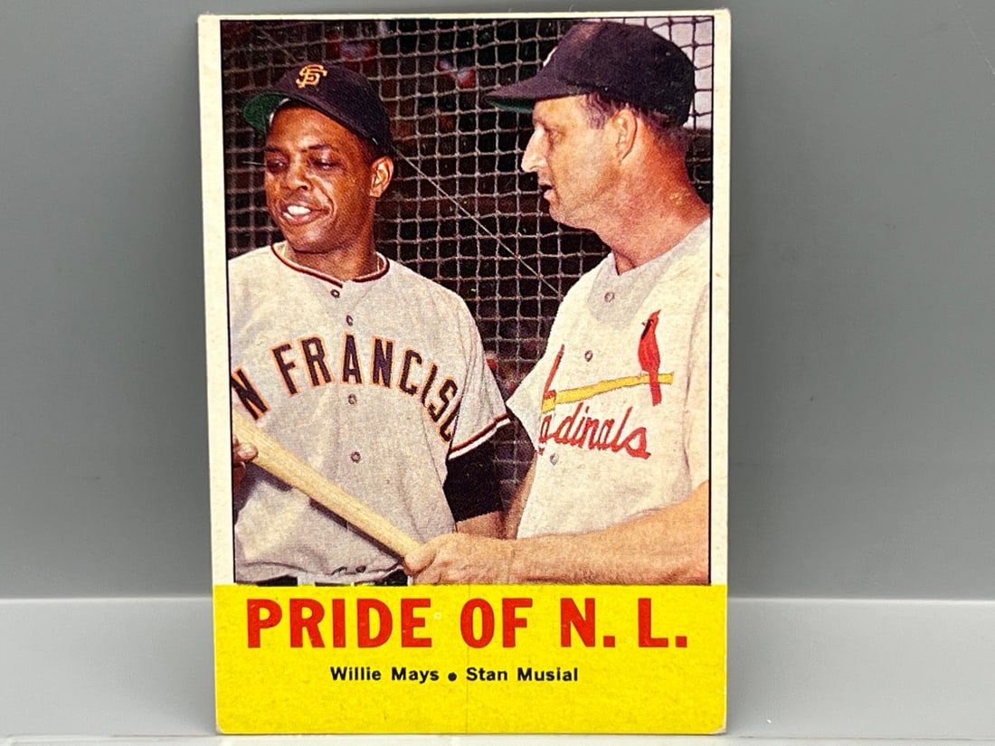 1963 Topps Pride of The NL Willie Mays/Stan Musial #138: 1963 Topps Pride of The NL Willie Mays/Stan Musial #138