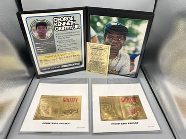 2000 Bleachers Corp. Ken Griffey Jr. 23kt Gold Foil Fascimile Auto Book W/ COA & (2) Ken Griffey Jr.