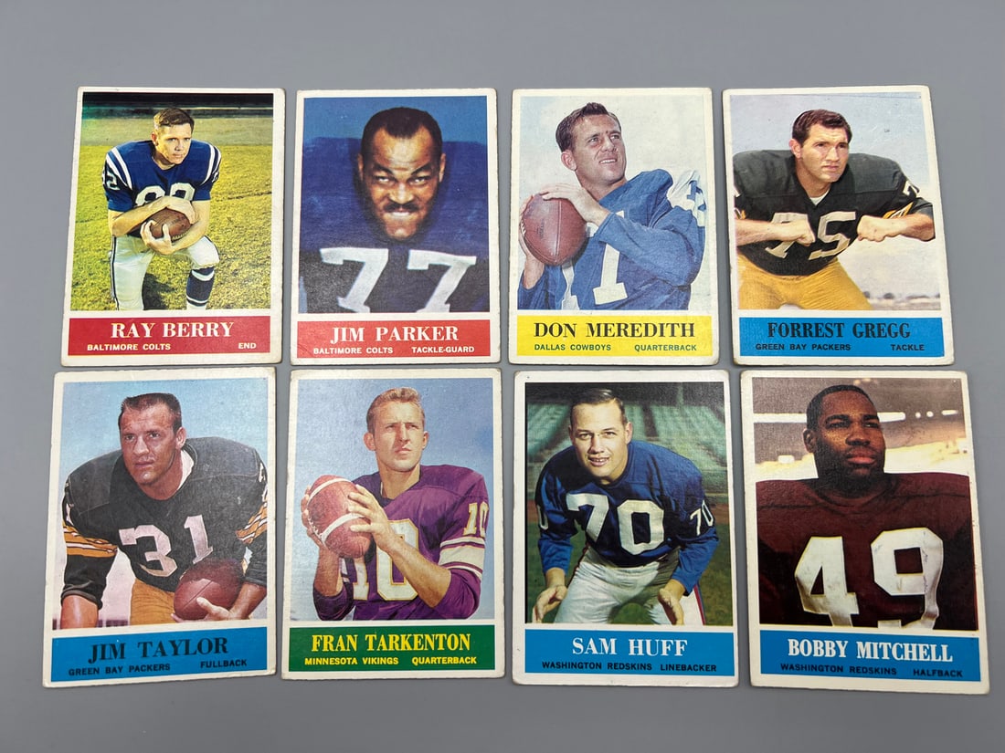 (Lot Of 8) 1964 Philadelphia HOF & Stars W/ Tarkenton, Taylor, Etc - #1, #8, #51, #73, #80, #109,: (Lot Of 8) 1964 Philadelphia HOF & Stars W/ Tarkenton, Taylor, Etc - #1, #8, #51, #73, #80, #109, #185, #189