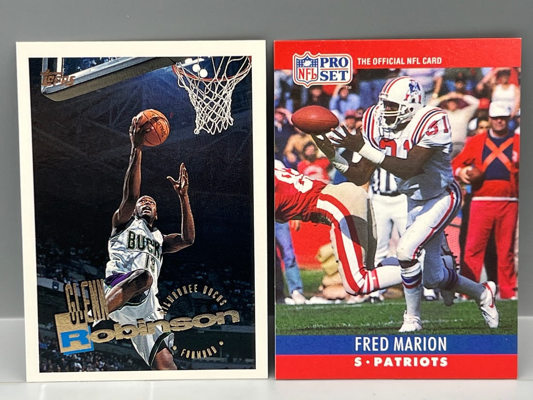 1996 Topps Glenn Robinson No Number Prototype SP & 1990 Pro Set Fred Marion Corrected Belt Variation: 1996 Topps Glenn Robinson No Number Prototype SP & 1990 Pro Set Fred Marion Corrected Belt Variation #204