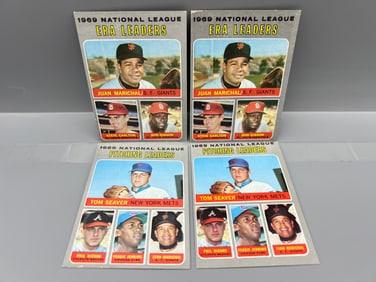 (Lot Of 4) 1970 Topps #67 NL ERA & #69 NL Pitching Leaders