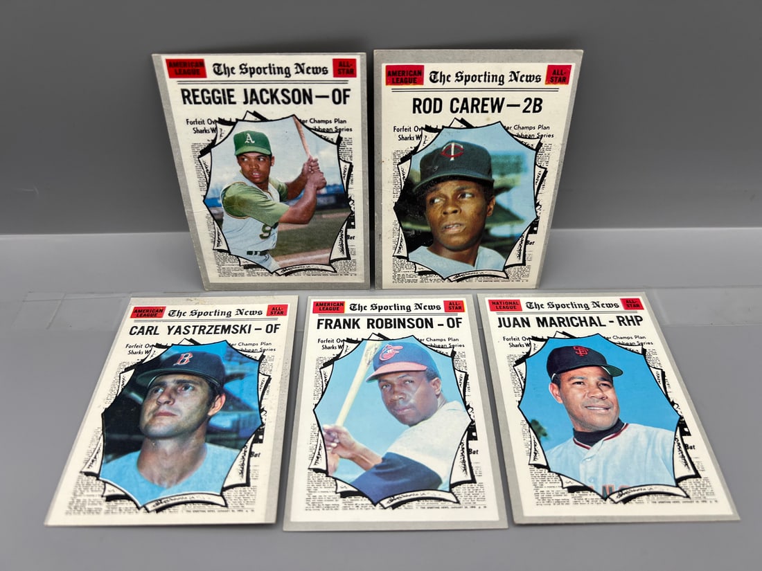 (Lot Of 5) 1970 Topps All-Stars W/ Reggie, Yaz, Carew, Etc: (Lot Of 5) 1970 Topps All-Stars W/ Reggie, Yaz, Carew, Etc