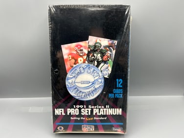 1991 Pro Set Platinum Series 2 Football Factory Sealed Wax Box