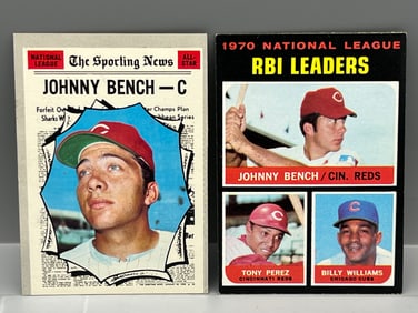 (Lot Of 2) Johnny Bench - 1970T All Star #464 & 1971T NL RBI Leader #64