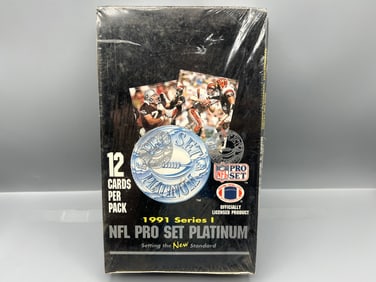 1991 Pro Set Platinum Series 1 Football Factory Sealed Wax Box
