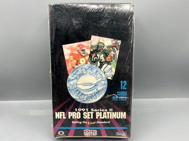1991 Pro Set Platinum Series 2 Football Factory Sealed Wax Box