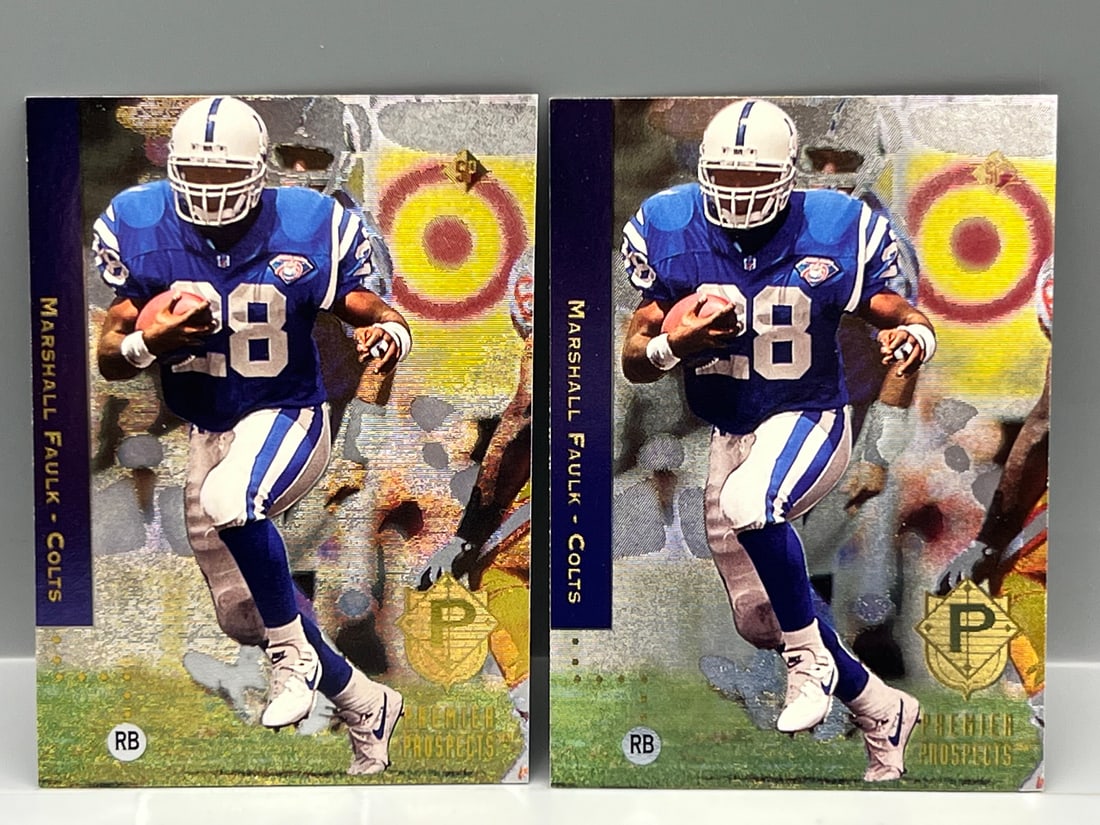 Lot of (2) 1994 Upper Deck SP Marshall Faulk Foil RCs #3 (1 of 2)