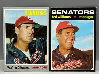 (Lot Of 2) Ted Williams (HOF) - 1970 Topps #211 & 1971 Topps #380