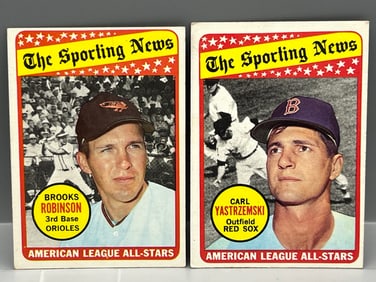 1969 Topps Brooks Robinson All Star #421 & Carl Yastrzemski All Star #425