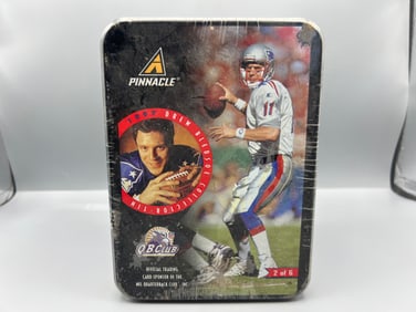 1997 Pinnacle Score Football Drew Bledsoe Factory Sealed Tin - Rust On Tin & Wrapper - Likely