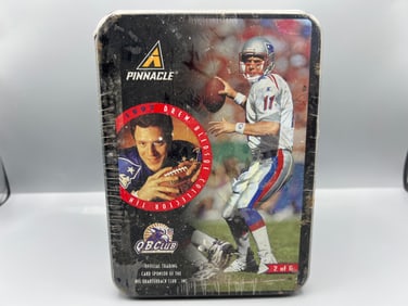1997 Pinnacle Score Football Drew Bledsoe Factory Sealed Tin - Rust On Tin & Wrapper - Likely