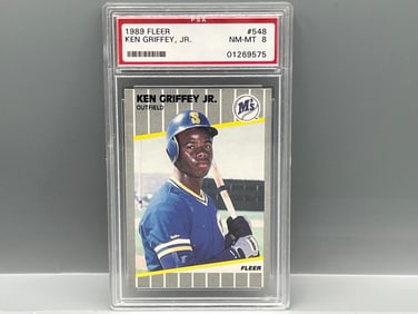 1989 Fleer Ken Griffey Jr. RC #548 PSA NM-MT 8