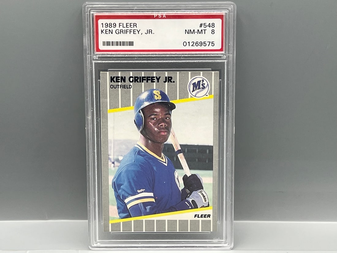 1989 Fleer Ken Griffey Jr. RC #548 PSA NM-MT 8: 1989 Fleer Ken Griffey Jr. RC #548 PSA NM-MT 8