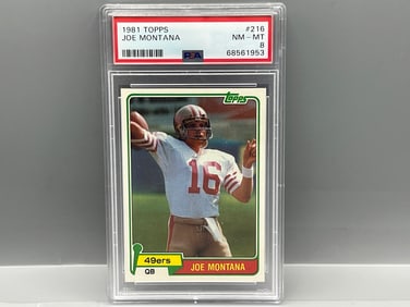 1981 Topps Joe Montana RC #216 PSA NM-MT 8