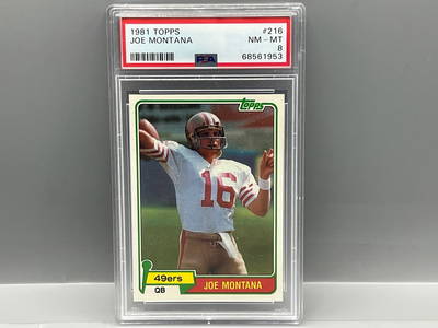 1981 Topps Joe Montana RC #216 PSA NM-MT 8