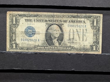 1928 Series A $1 Silver Certificate (Funny Back); Very Rare high Serial Number 99825626; Minor Fray