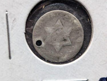 Silver Trime (Three Cent), With Hole
