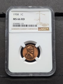 1958 Lincoln Wheat Cent - NGC MS66 RD