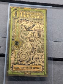 1/1000th Troy Oz. 24k PURE GOLD 2024 $1.00 South Dakota Gold Back