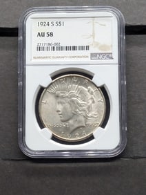 1924-S Peace Dollar NGC AU58 2717186-002