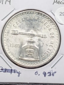 1980 Casa de Moneda de Mexico 1 Troy ounce Bullion; 33.625 g 0.925 Fine 6.1 MM